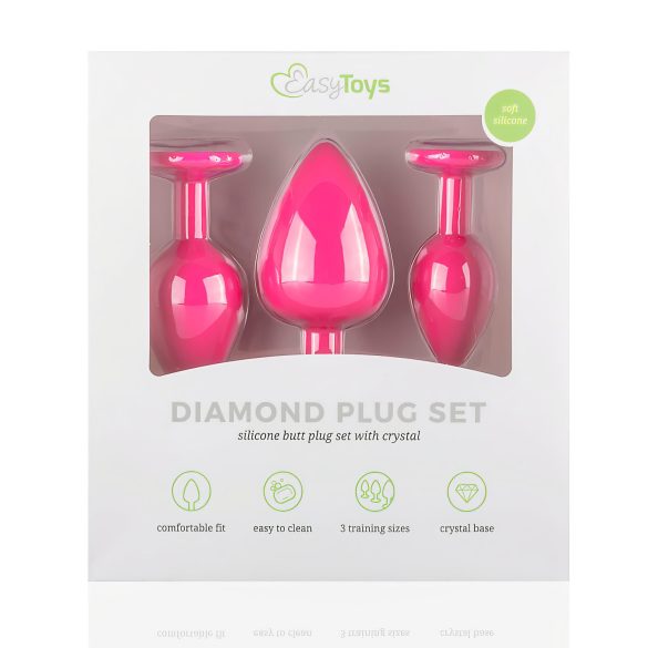Easytoys Diamond - Anal Plug Sett (Rosa)