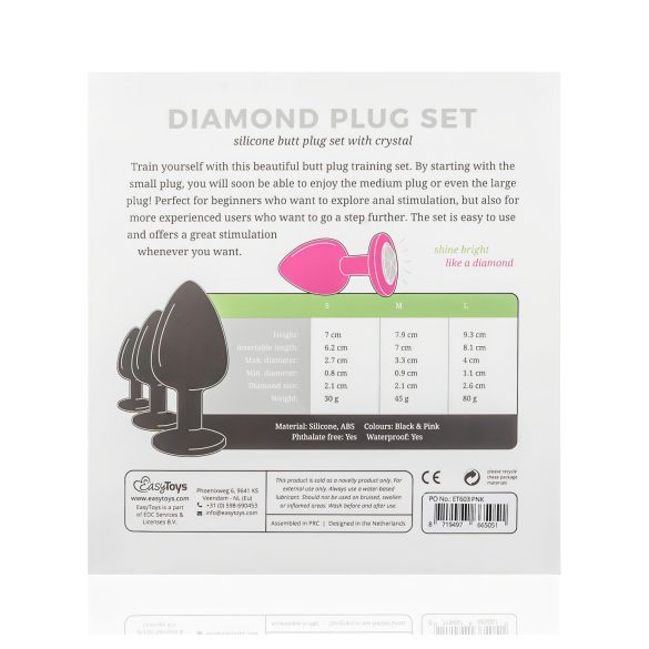 Easytoys Diamond - Anal Plug Sett (Rosa)
