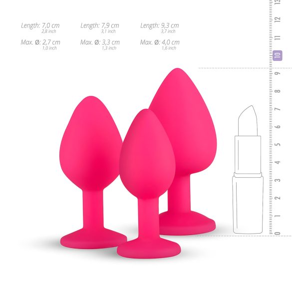 Easytoys Diamond - Anal Plug Sett (Rosa)