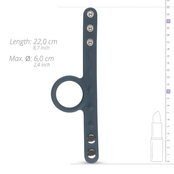 Boners L-strap - Penisring & testikkelring i ett (grå)