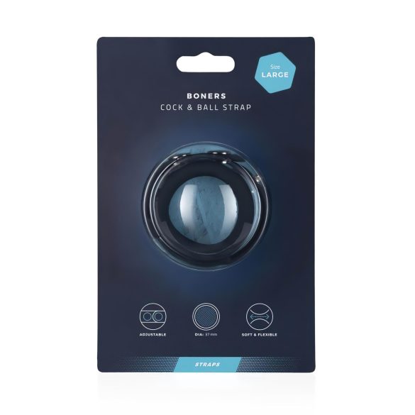 Boners L-strap - Penisring & testikkelring i ett (grå)