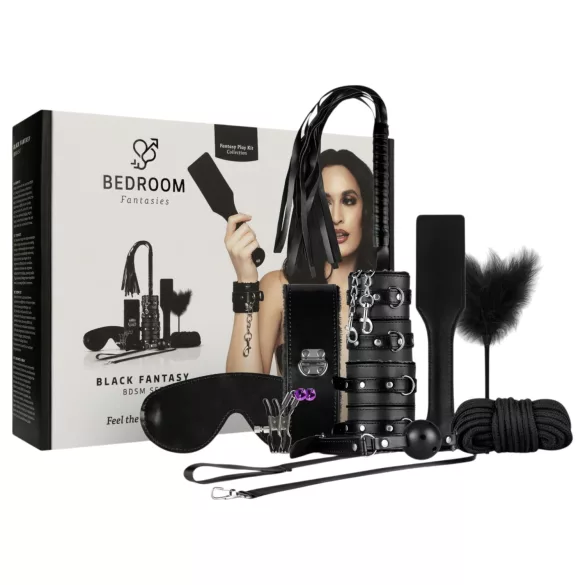 Secret Pleasure Chest - avansert BDSM-sett - 14 deler (svart)