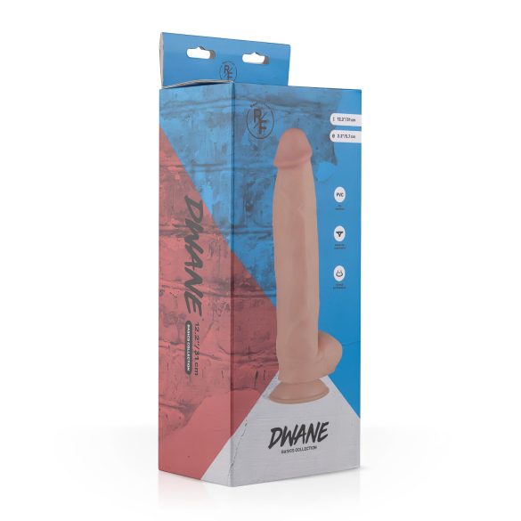 Real Fantasy Dwane - naturtro dildo med punger - 31 cm (naturlig)