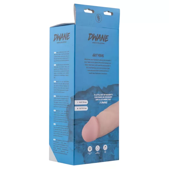 Real Fantasy Dwane - realistisk dildo med testikler - 31 cm (hudfarget)