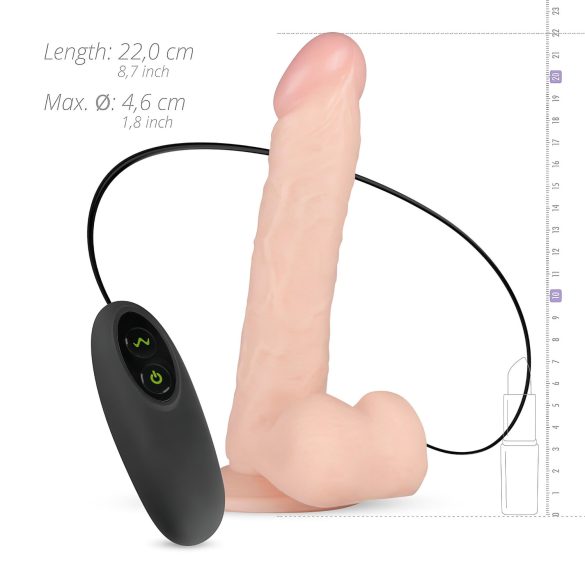 Real Fantasy Lewis - Oppladbar realistisk vibrator - 22 cm (naturlig)