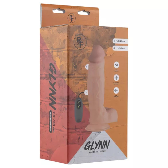 Real Fantasy Glynn - oppladbar, naturtro vibrator - 25 cm (hudfarget)