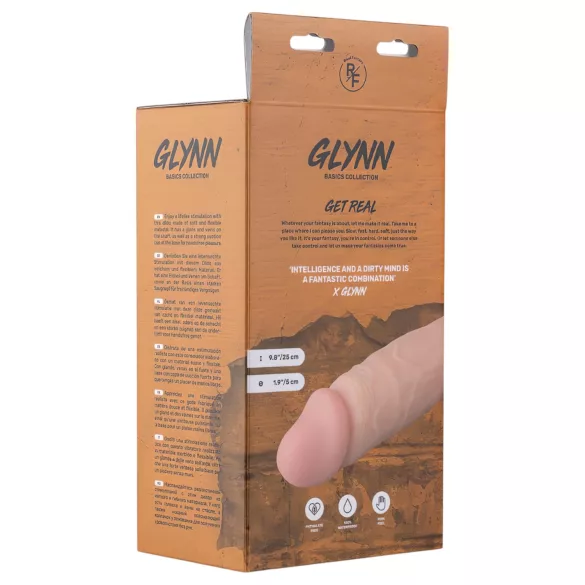 Real Fantasy Glynn - oppladbar, naturtro vibrator - 25 cm (hudfarget)