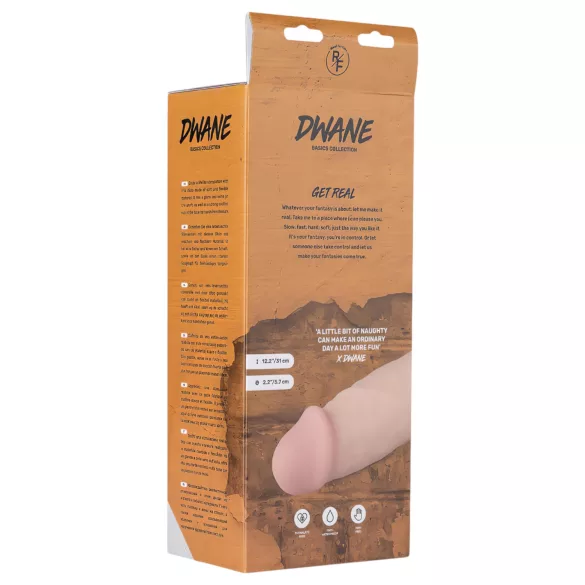 Real Fantasy Dwane - oppladbar, naturtro vibrator - 31 cm (naturlig)