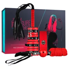 Secret Pleasure Chest - avansert BDSM-sett - 10 deler (rød)