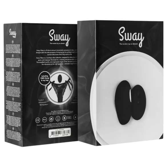 Sway No.3 - oppladbar, trådløs, vibrerende, svart truse (S-L)