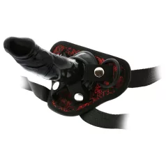 Dreamtoys Blaze - påspenningsdildo med sele (svart)