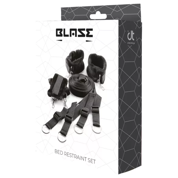 Dreamtoys Blaze - sengebindingssett med sengefester (svart)