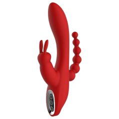 Rød Revolusjon Hera - trådløs, vanntett 3-grenet vibrator (rød)   Rød Revolusjon Hera - trådløs, vanntett 3-grenet vibrator (rød)