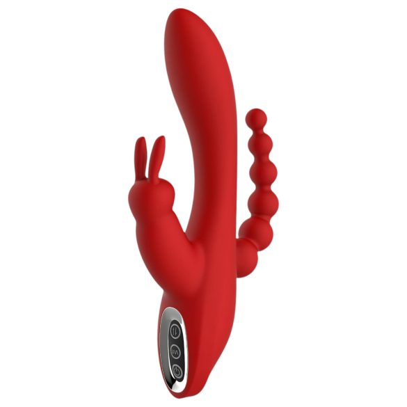 Rød Revolusjon Hera - trådløs, vanntett 3-grenet vibrator (rød)