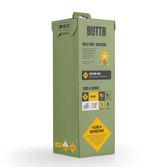 BUTTR 10 pund - sugekoppsdildo i stor størrelse (svart)