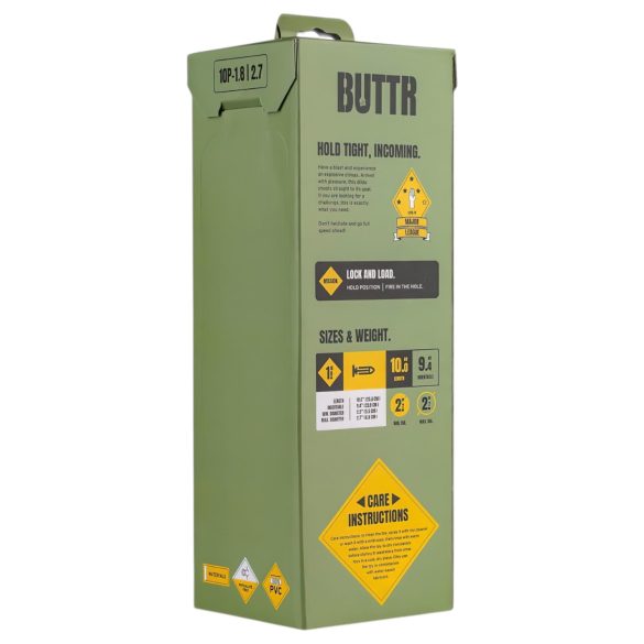 BUTTR 10 pund - sugekoppsdildo i stor størrelse (svart)