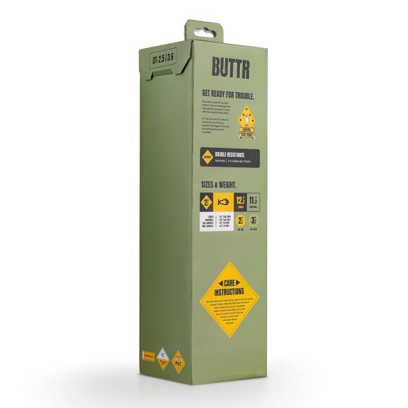 BUTTR Dobbelt Glede - sugekopp fisting dildo (svart)