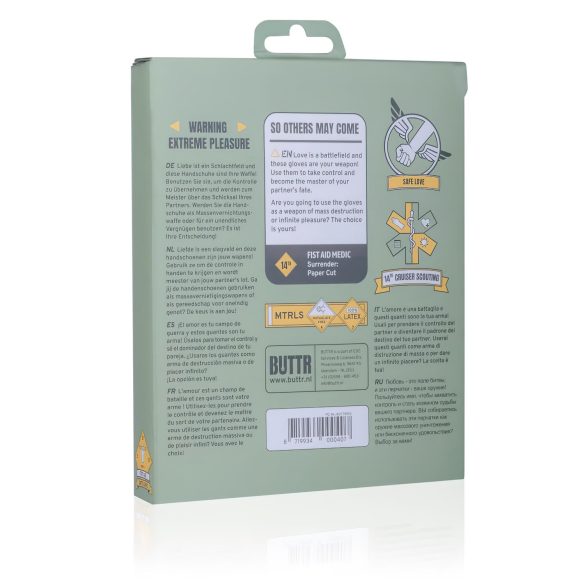 BUTTR Hansker - latex fisting, knyttnevesex hansker (svart)