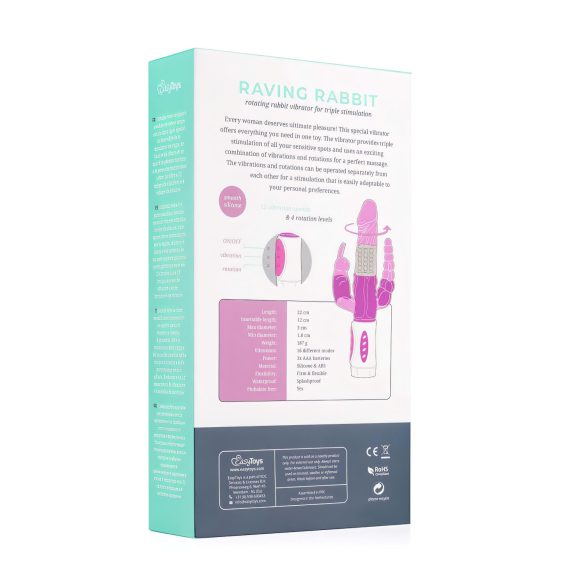 Easytoys Raving Rabbit - 3-grenet vibrator (rosa)