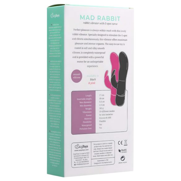 Easytoys Mad Rabbit - kanin klitorisvibrator (rosa)