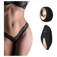   Pantyrebel - oppladbar, trådløs vibrerende blondetanga (svart, S-L)