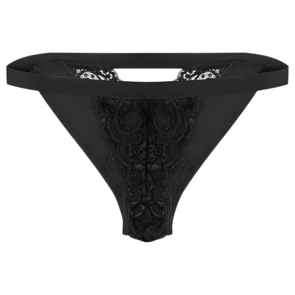 Pantyrebel - trådløs, oppladbar vibrerende svart stringtruse (S-L)
