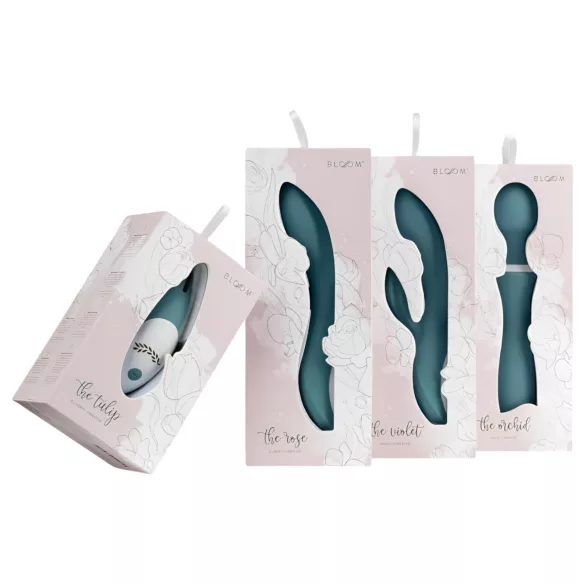 Bloom Orchid Wand - oppladbar massasjestav (turkis)