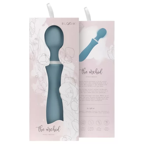 Bloom Orchid Wand - oppladbar massasjestav (turkis)