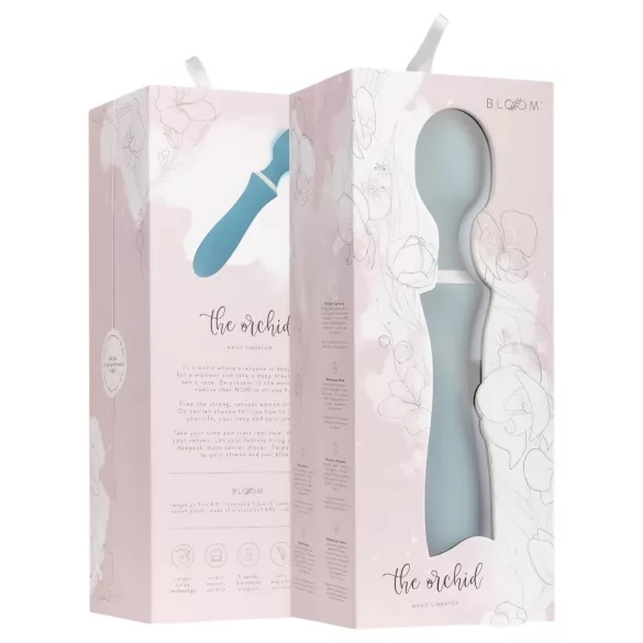 Bloom Orchid Wand - oppladbar massasjestav (turkis)