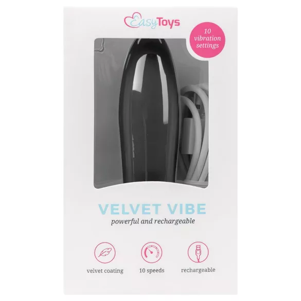 Easytoys Velvet Vibe - oppladbar stavvibrator (svart)