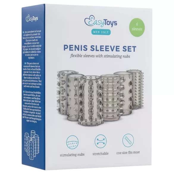 Easytoys Penis Sleeve - penisermuffesett - grå (6 stk)