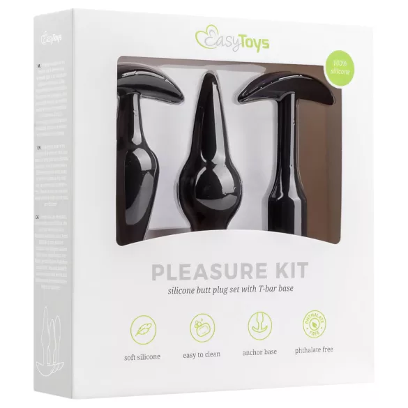 EasyToys Pleasure Kit - variert analpluggesett (svart)