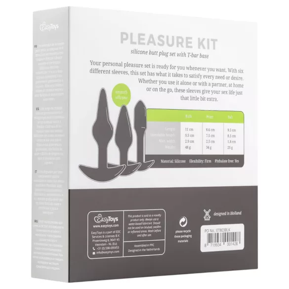 EasyToys Pleasure Kit - variert analpluggesett (svart)