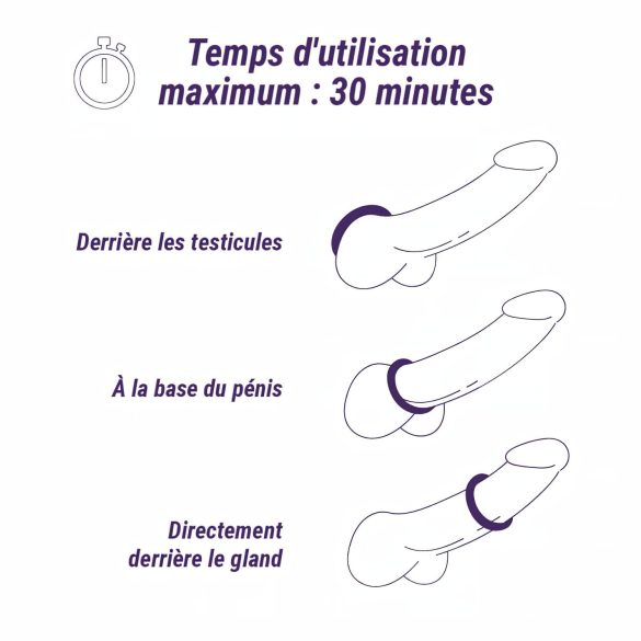 Boners - oppladbar, vanntett vibratorring (grå)