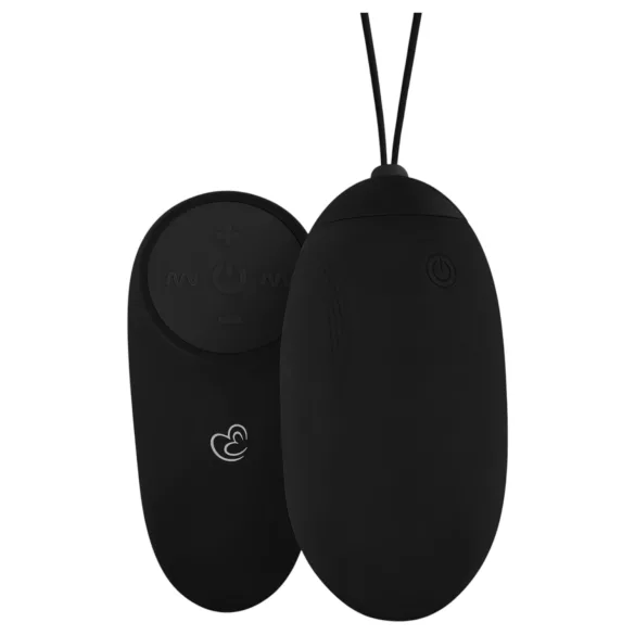 EasyToys - bærbart, oppladbart, vanntett vibrerende egg med fjernkontroll (svart)