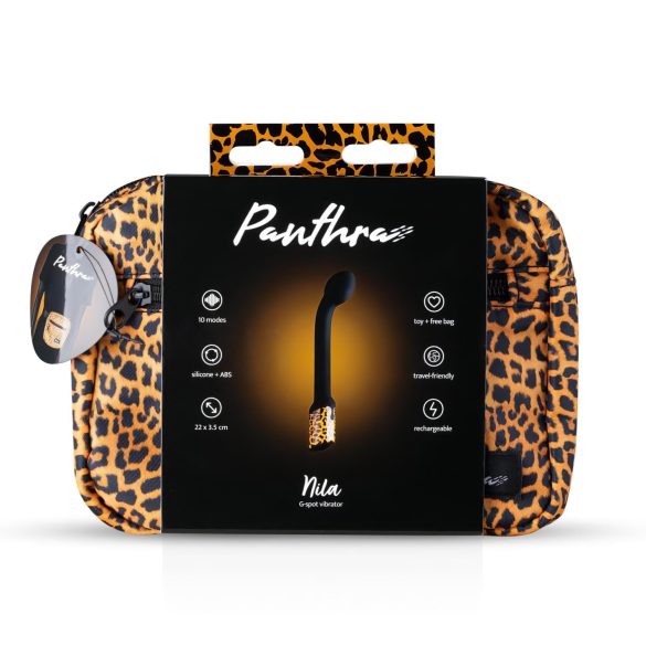 Panthra Nila - oppladbar, vanntett G-punktvibrator (leopardsvart)