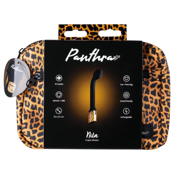Panthra Nila - oppladbar, vanntett G-punktvibrator (leopardsvart)