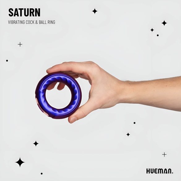 Hueman Saturn - oppladbar, vanntett vibrasjonsring for menn (lilla)