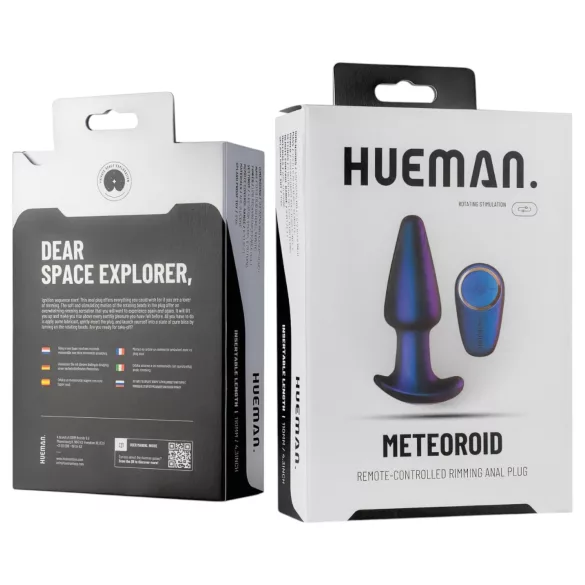 Hueman Meteoroid – roterende analvibrator med perler og radio (lilla)