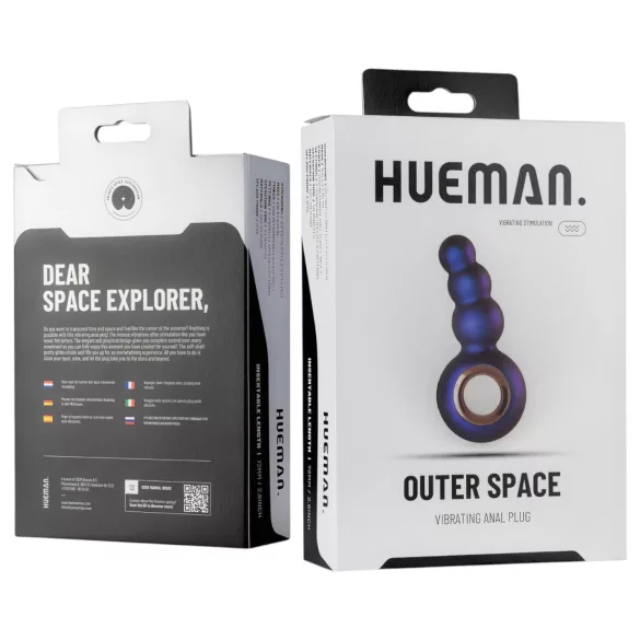 Hueman Outer Space - oppladbar, perlet analvibrator (lilla)