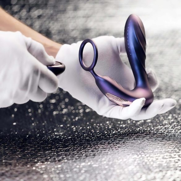 Hueman Black Hole - trådløs analvibrator med penisring (lilla)