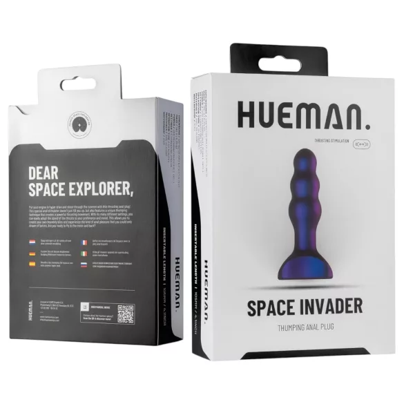 Hueman Space Invader - oppladbar, vanntett analvibrator (lilla)