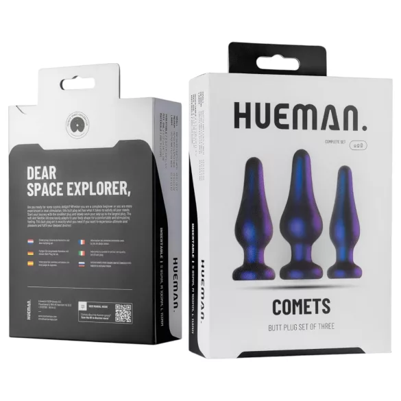 Hueman Comets - silikon analpluggesett (3-delt) - lilla