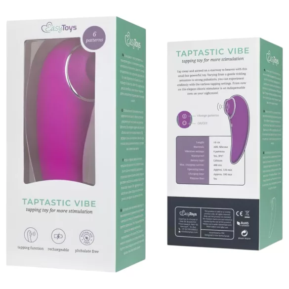 EasyToys Taptastic Vibe - oppladbar, vanntett klitorisvibrator (rosa)