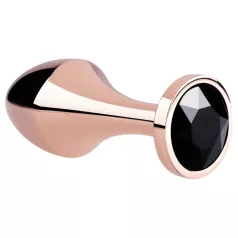 Rosy Gold Analplugg - analtapp med svart stein (rosegull)