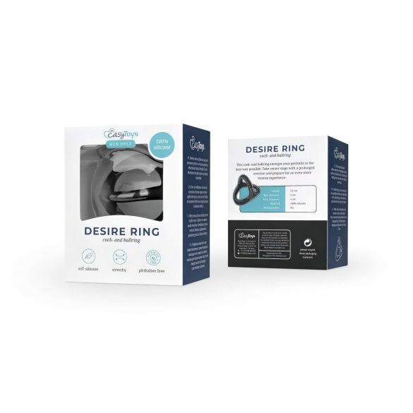 Easytoys Desire Ring - elastisk penis- og ballring (svart)