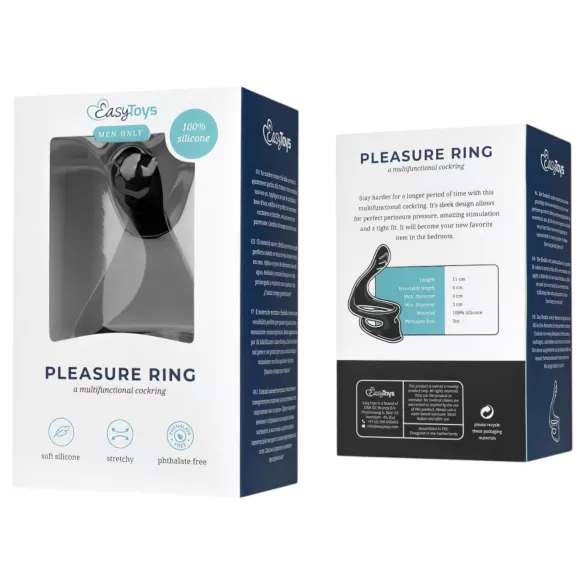 Easytoys Nytelsesring - elastisk penis- og testikkelring (svart)