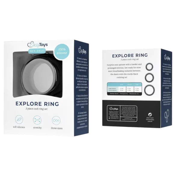 Easytoys Utforsk Ringer - Penisring Sett - 3 deler (svart)