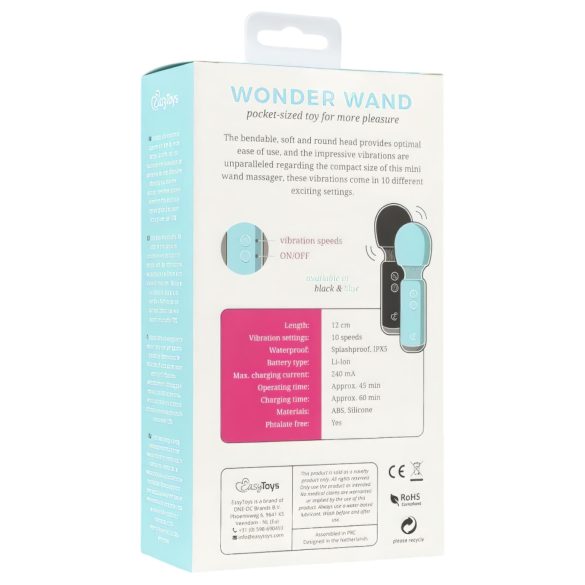 Easytoys Wonder Wand - oppladbar, mini massasjevibrator (svart)