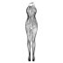 Christine - blomster-mønstret netting-overall - (svart) - XS-L